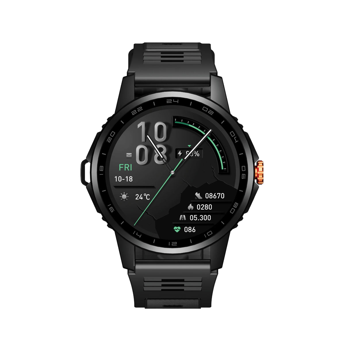 Green Lion Force Smart Watch - Black