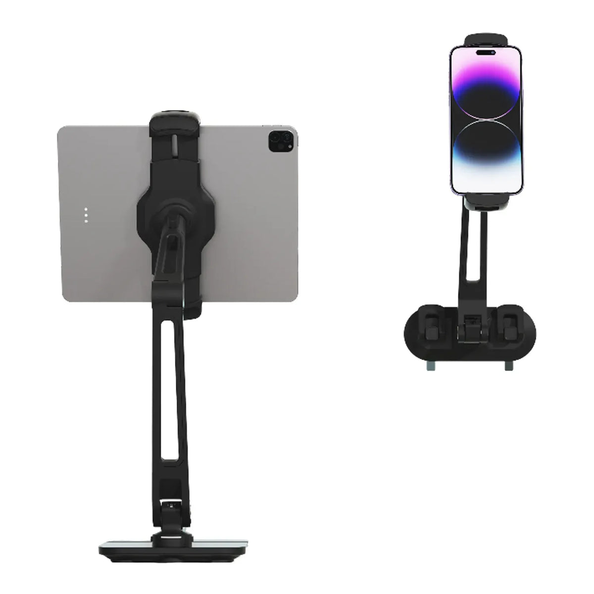 Powerology Adjustable Long Arm 360deg Rotatable Suction Phone Holder Black – image 4