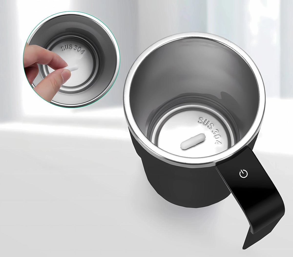 LePresso Stirmagic Auto Stirring Mug Black – image 2