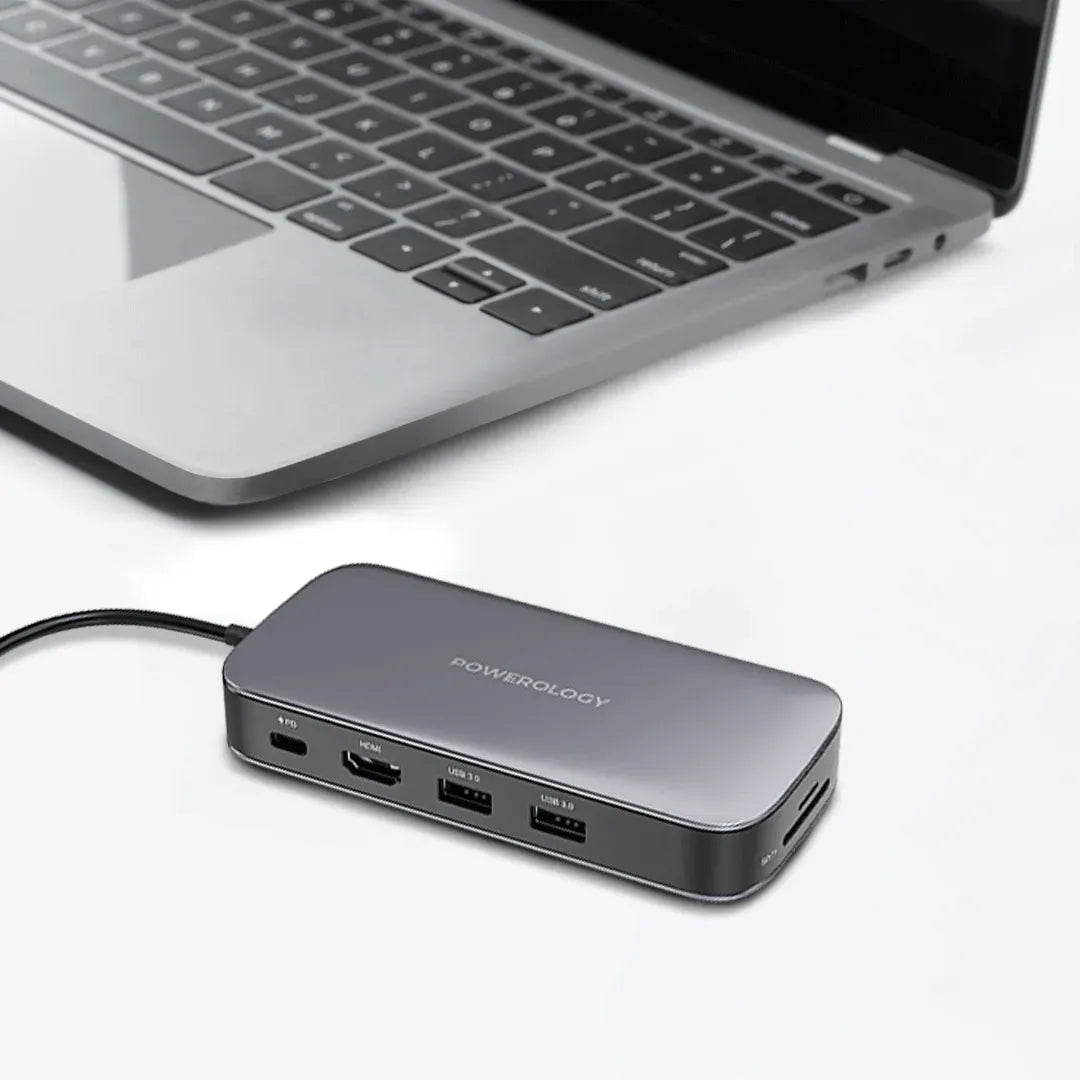Powerology 256 Gb USB C Hub Ssd Drive All in One Connectivity Storage PD 100w Gray – image 2