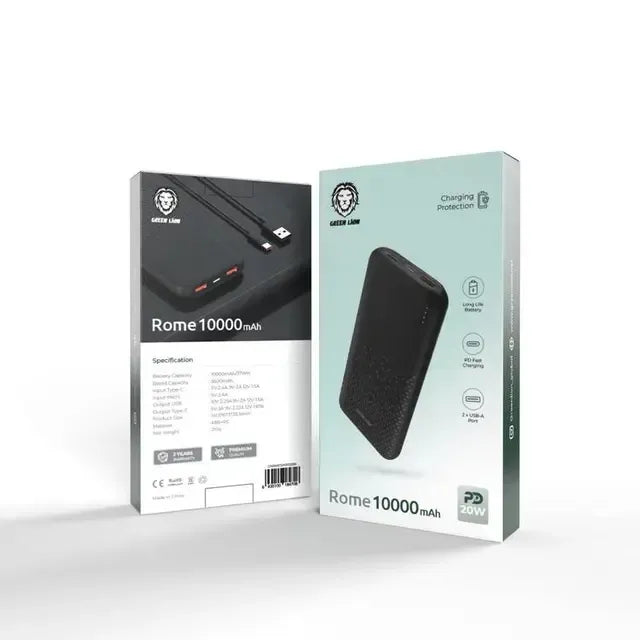 Green Lion Rome 10000mAh Power Bank Black – image 2