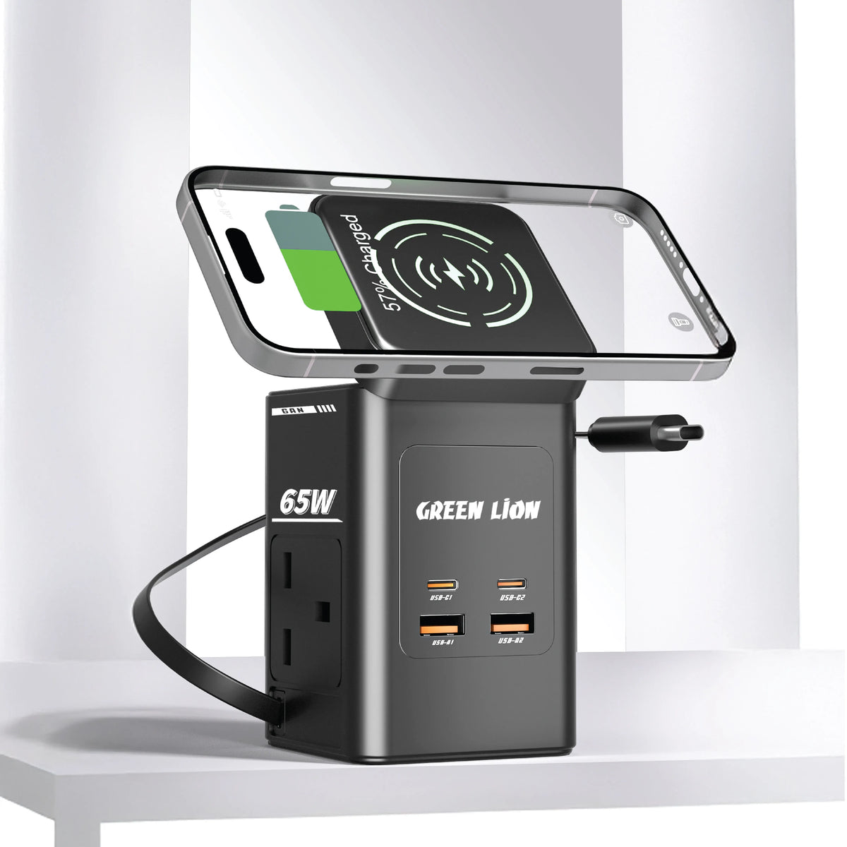 Green Lion Gan 65w Multi Port Travel Adapter Black – image 10