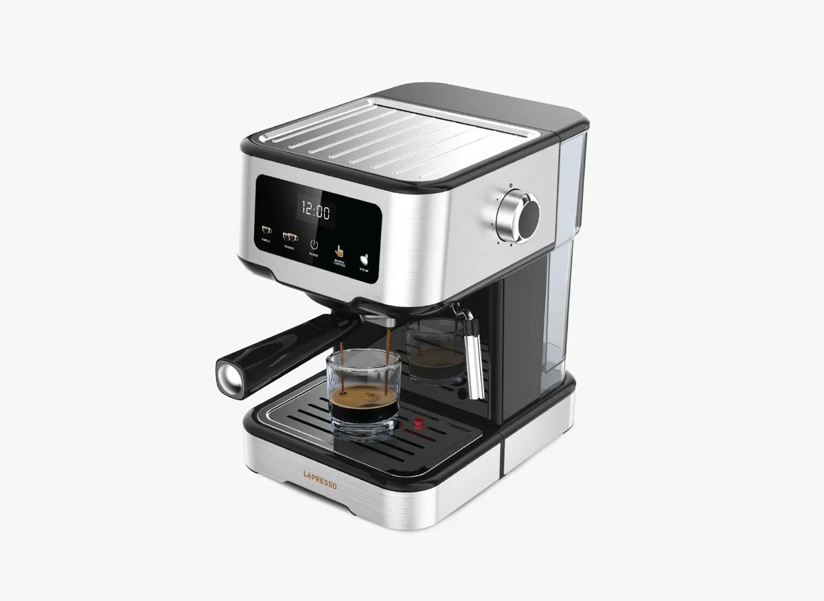 LePresso Dual Drip Barista Espresso Machine with Touch Display Milk Steamer Black – image 6