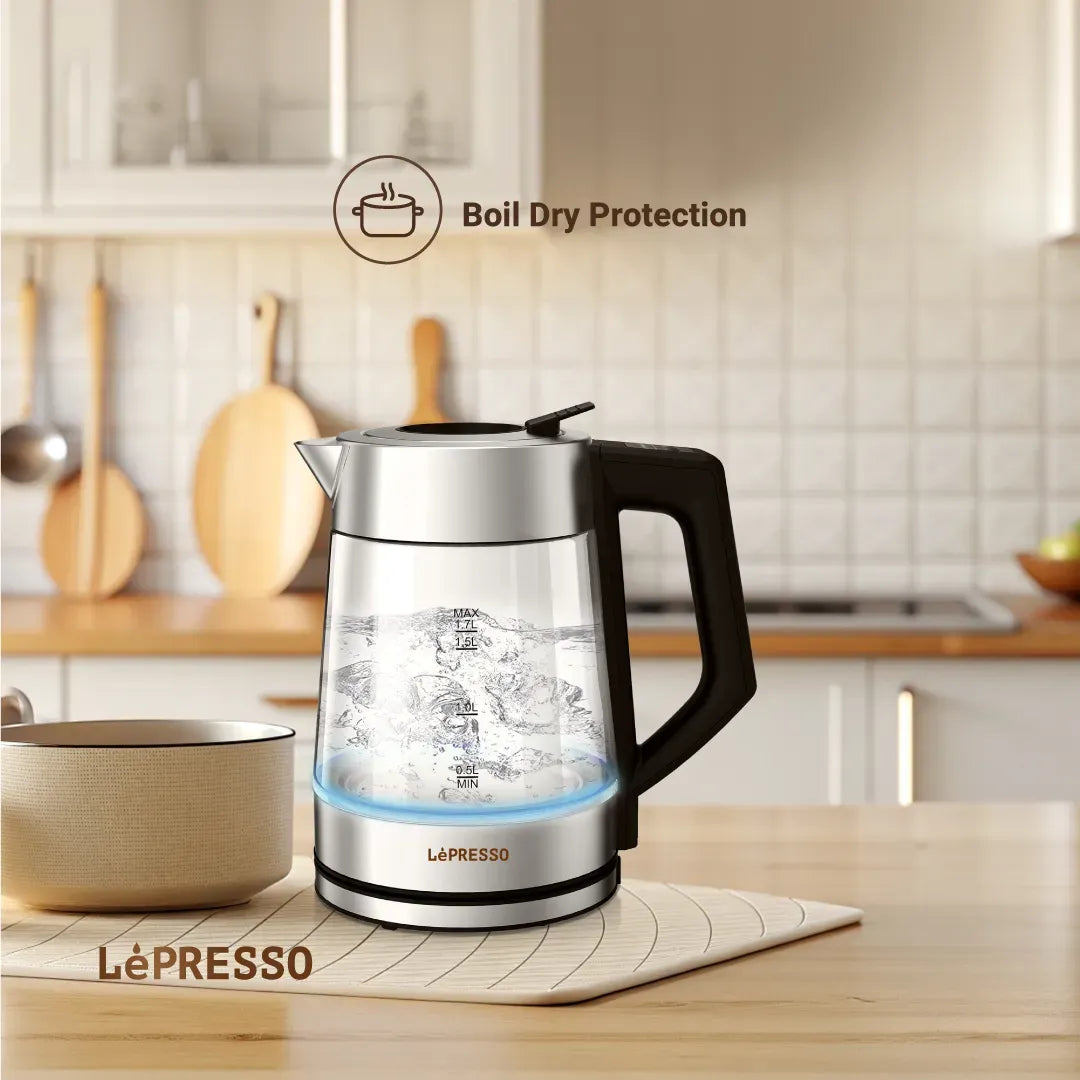 LePresso Multi Temperature Illuminated Glass Kettle Black – image 4