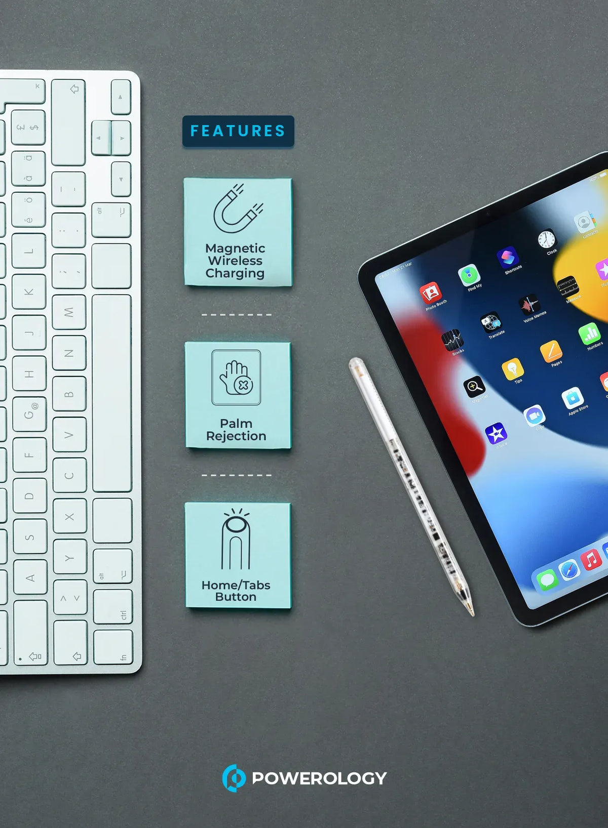 Powerology Transparent Pencil Pro 2018-2022 i Pad Models - White – image 4
