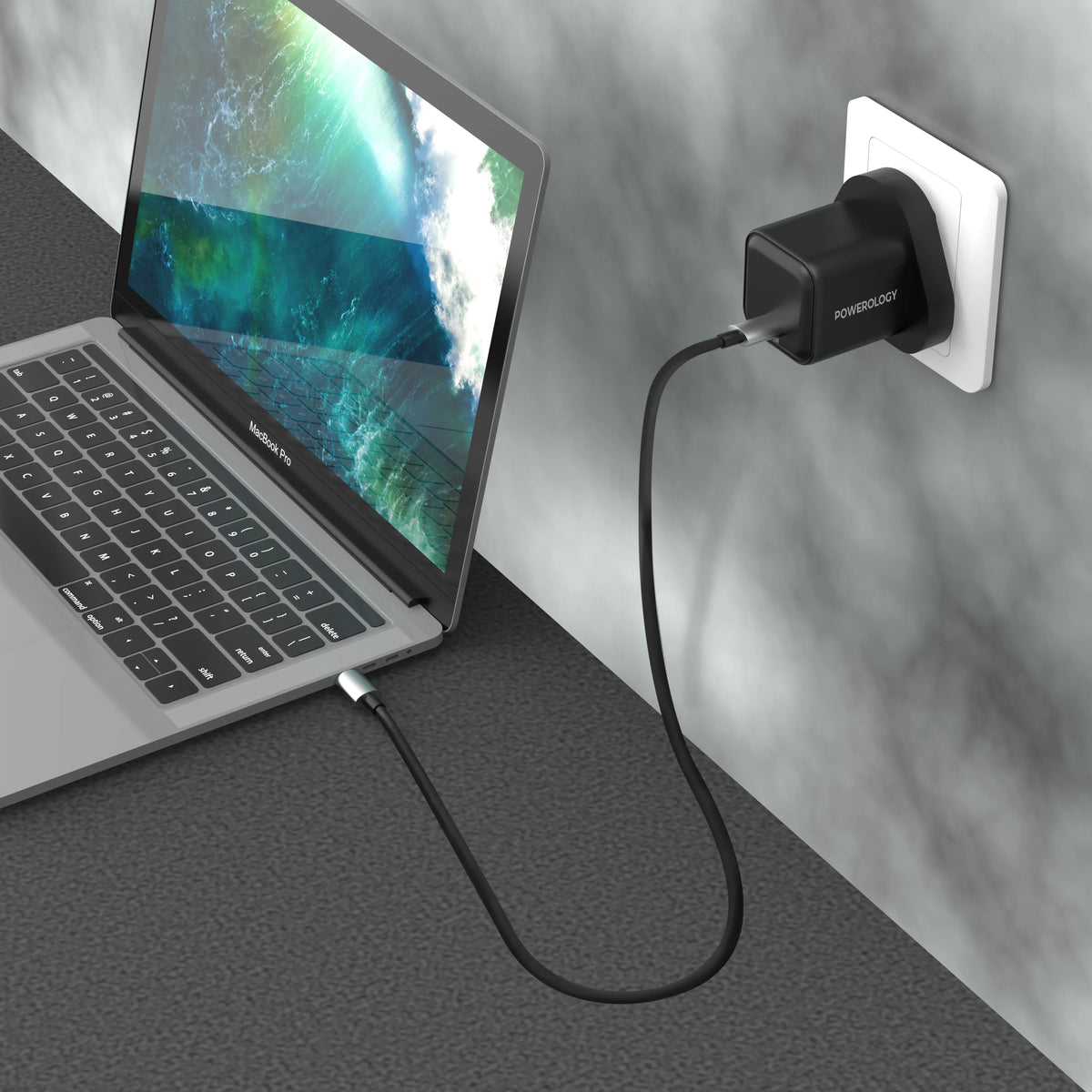Powerology 35w Single Port Type C Gan Charger with Uk Plug Black – image 11