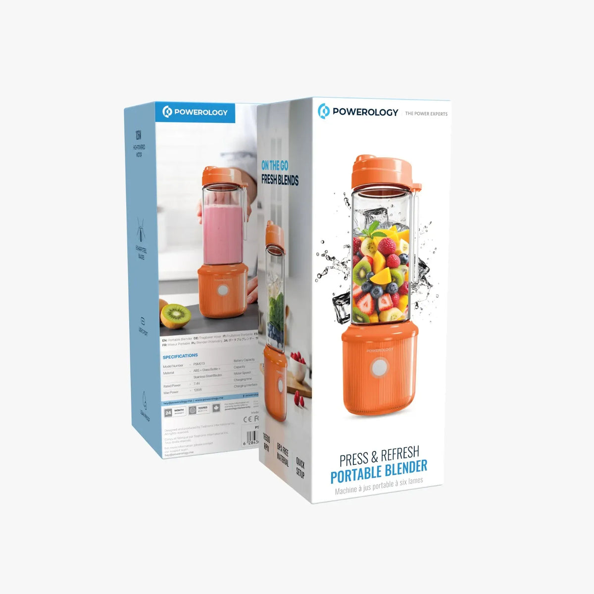 Powerology Press &Refresh Portable Blender - Orange – image 7
