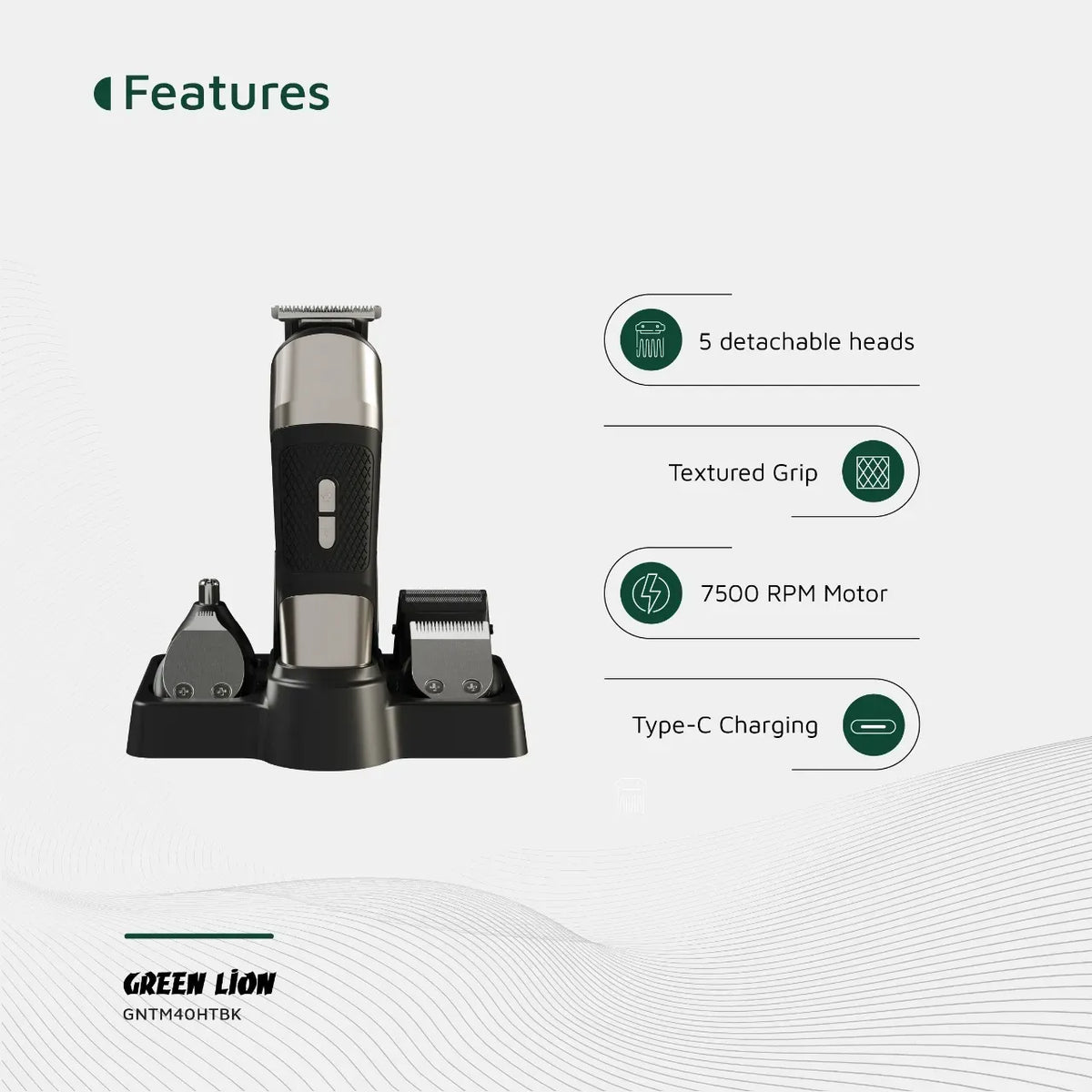 Green Lion Trim Master 5 in 1 Trimmer Black – image 6