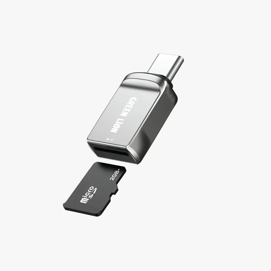 Green Lion Sd Card Reader USB C to Micro Sd Silver – image 2
