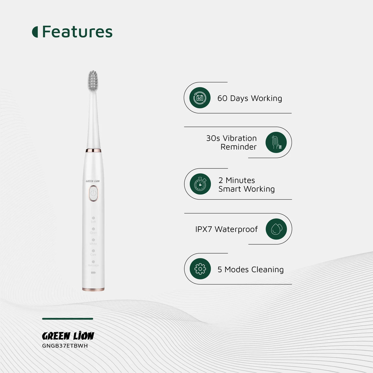 Green Lion GB-37 Electric Tooth Brush - White – image 12