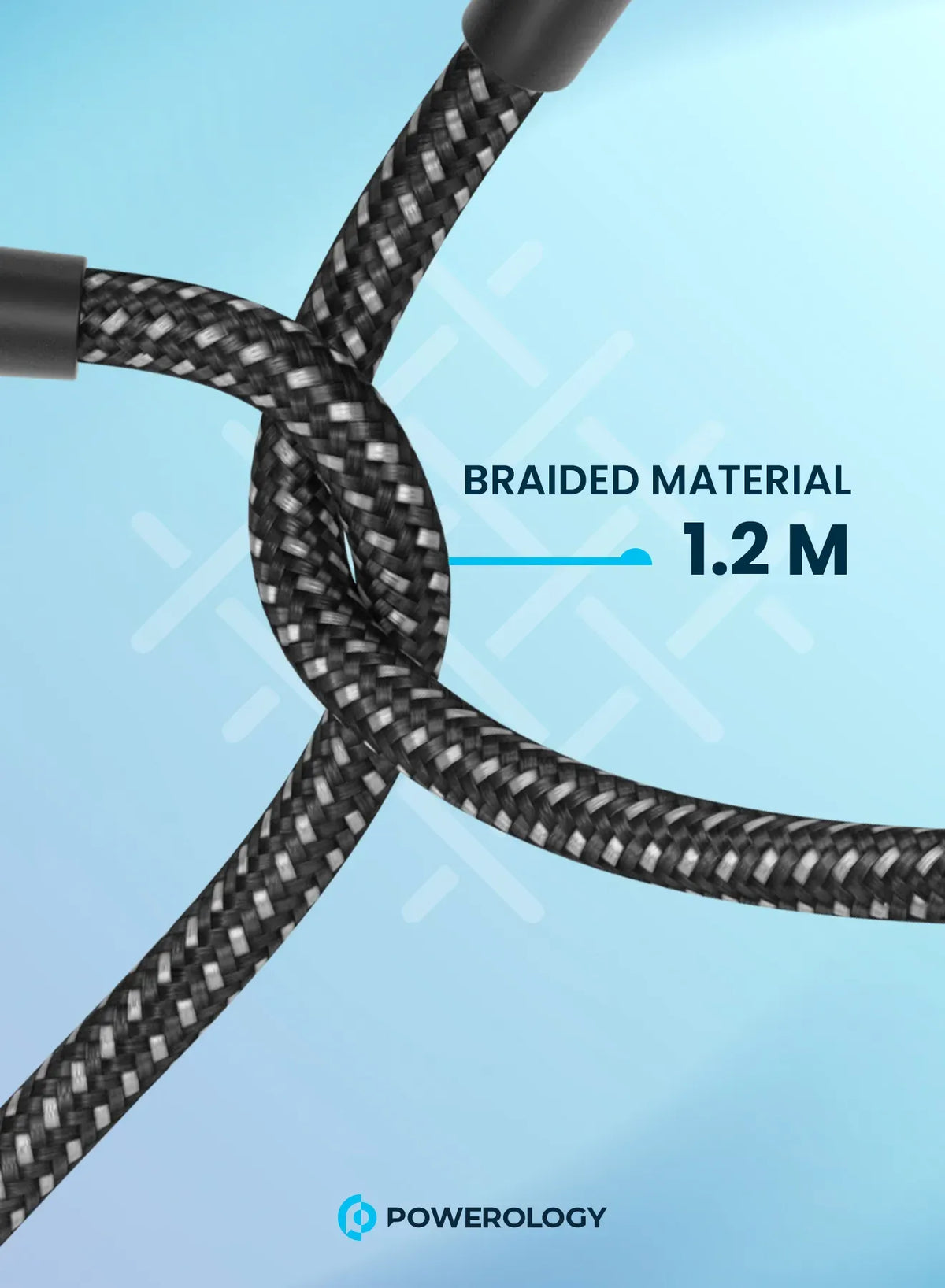 Powerology Braided USB-C to USB-C +Lightning Data&Fast Charge 1.2 m/4 ft - Black – image 8