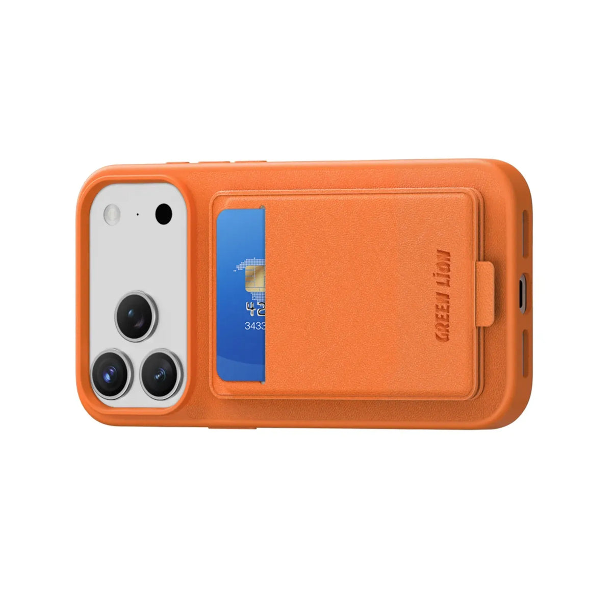 Green Lion Regal MagSafe Leather Case With Card Holder - Orange