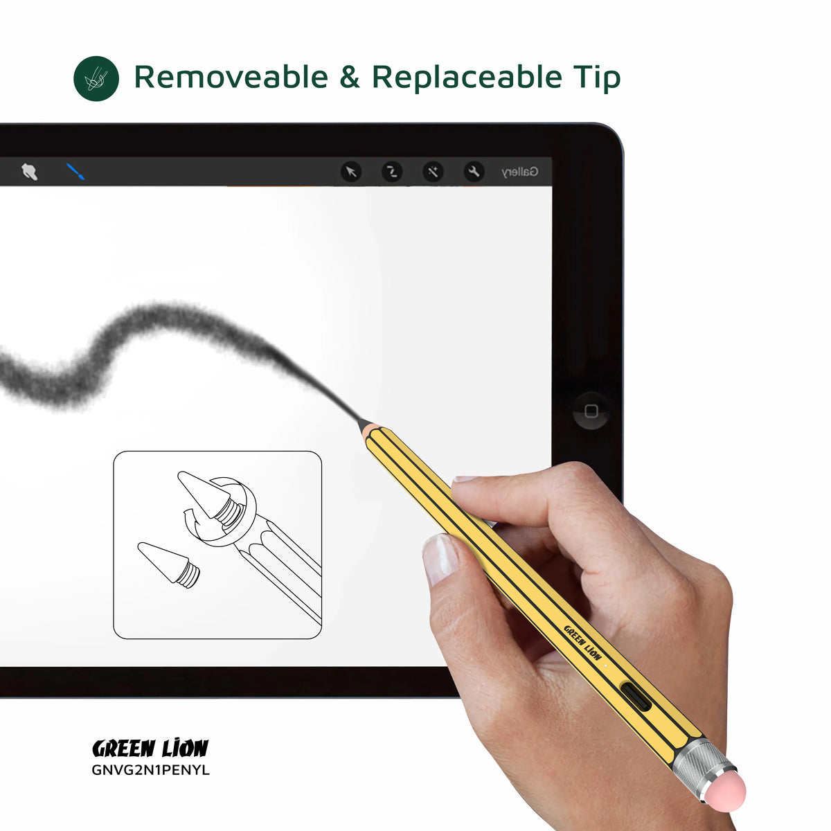 Green Lion Vintage 2 in 1 Stylus Pencil Yellow – image 16