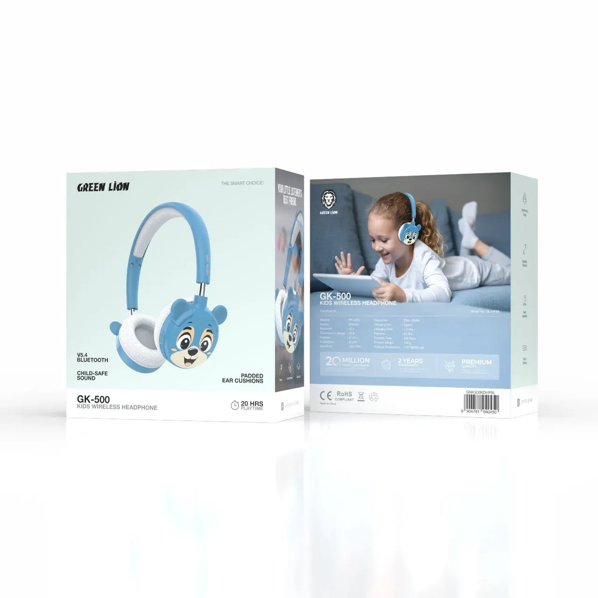 Green Lion GK-500 Kids Wireless Headphone - Blue – image 3