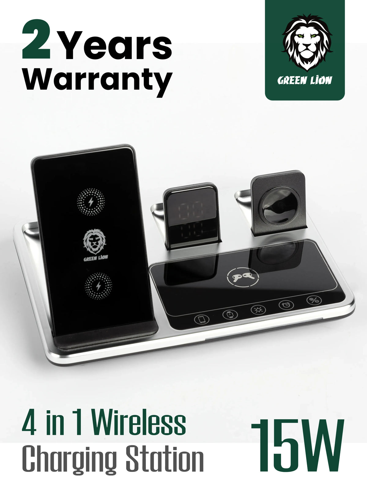 Green Lion 4 in 1 Wireless Charging Station Gray – image 8