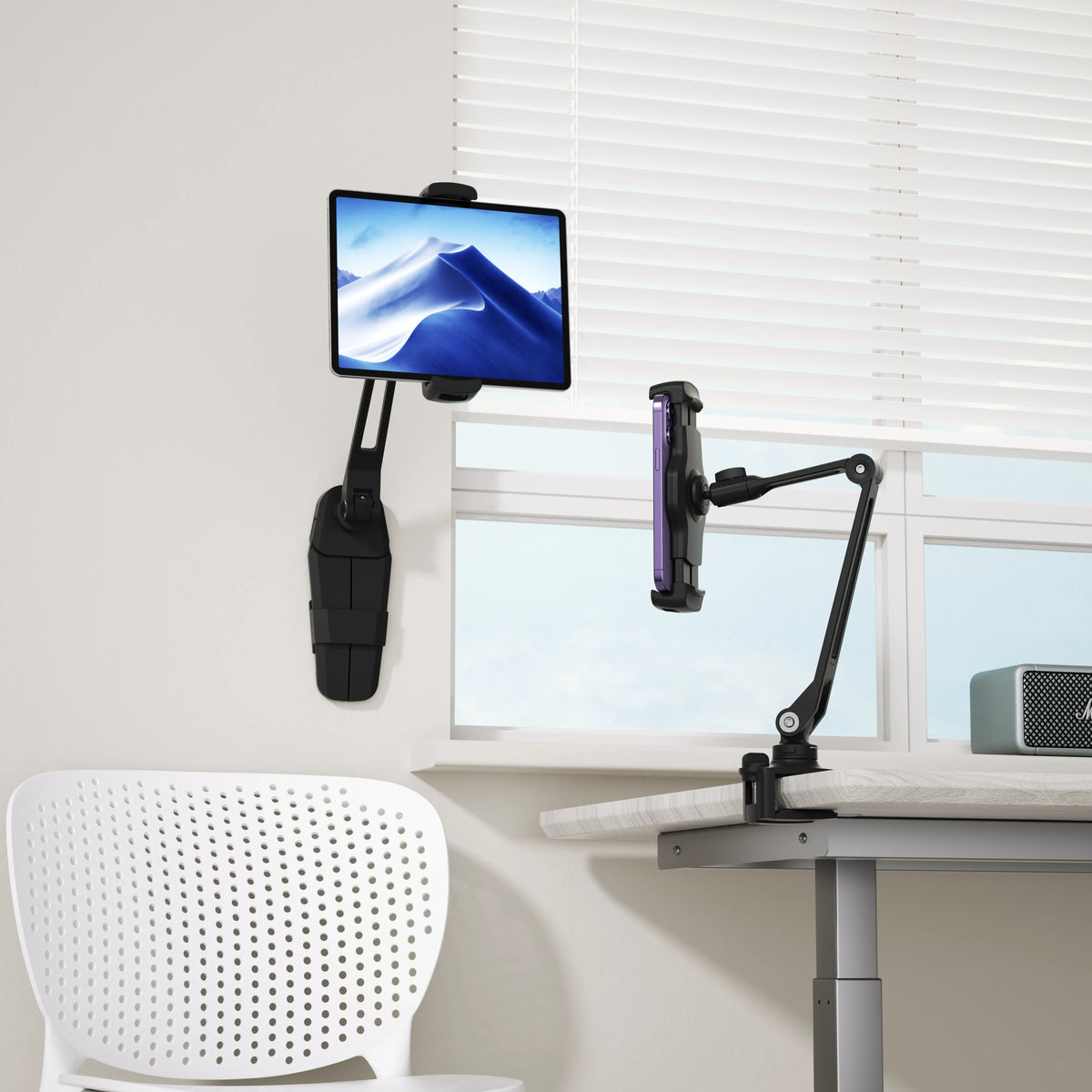 Powerology Solid Alloy Aluminum 360deg Rotatable Suction Phone Holder Black – image 7