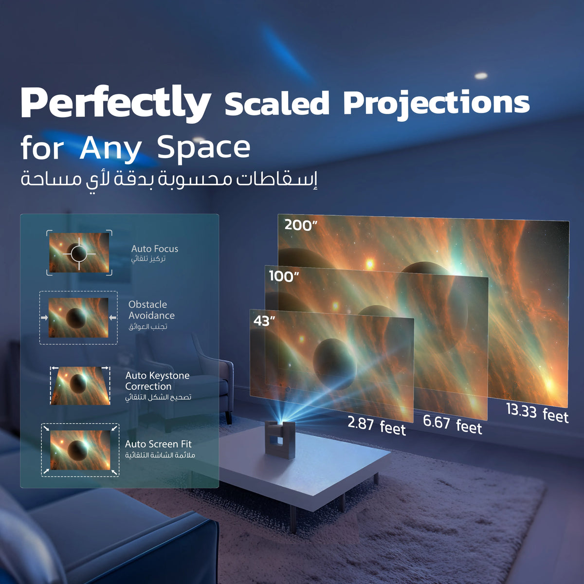 Powerology Visionarc Portable Smart Projector Gray – image 12