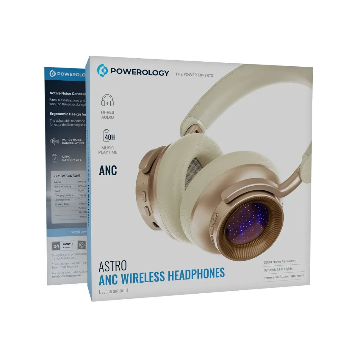 Powerology Astro ANC Wireless Headphones - Beige – image 3