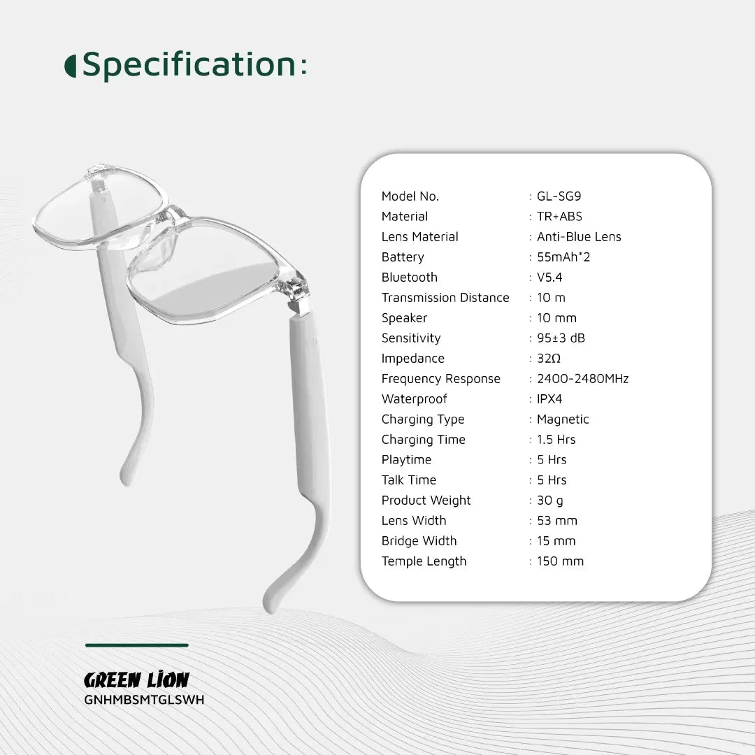 Green Lion Hamburg Smart Glasses White – image 10