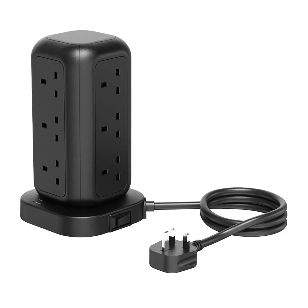 Powerology 12 AC Sockets Gan Tower Hub Black – image 4