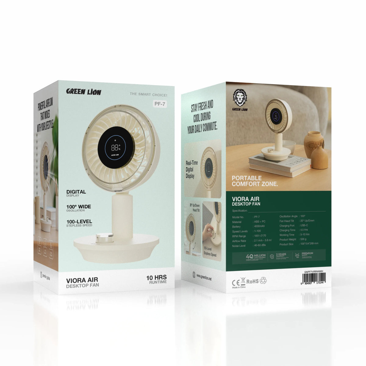 Green Lion Viora Air Desktop Fan - White – image 5