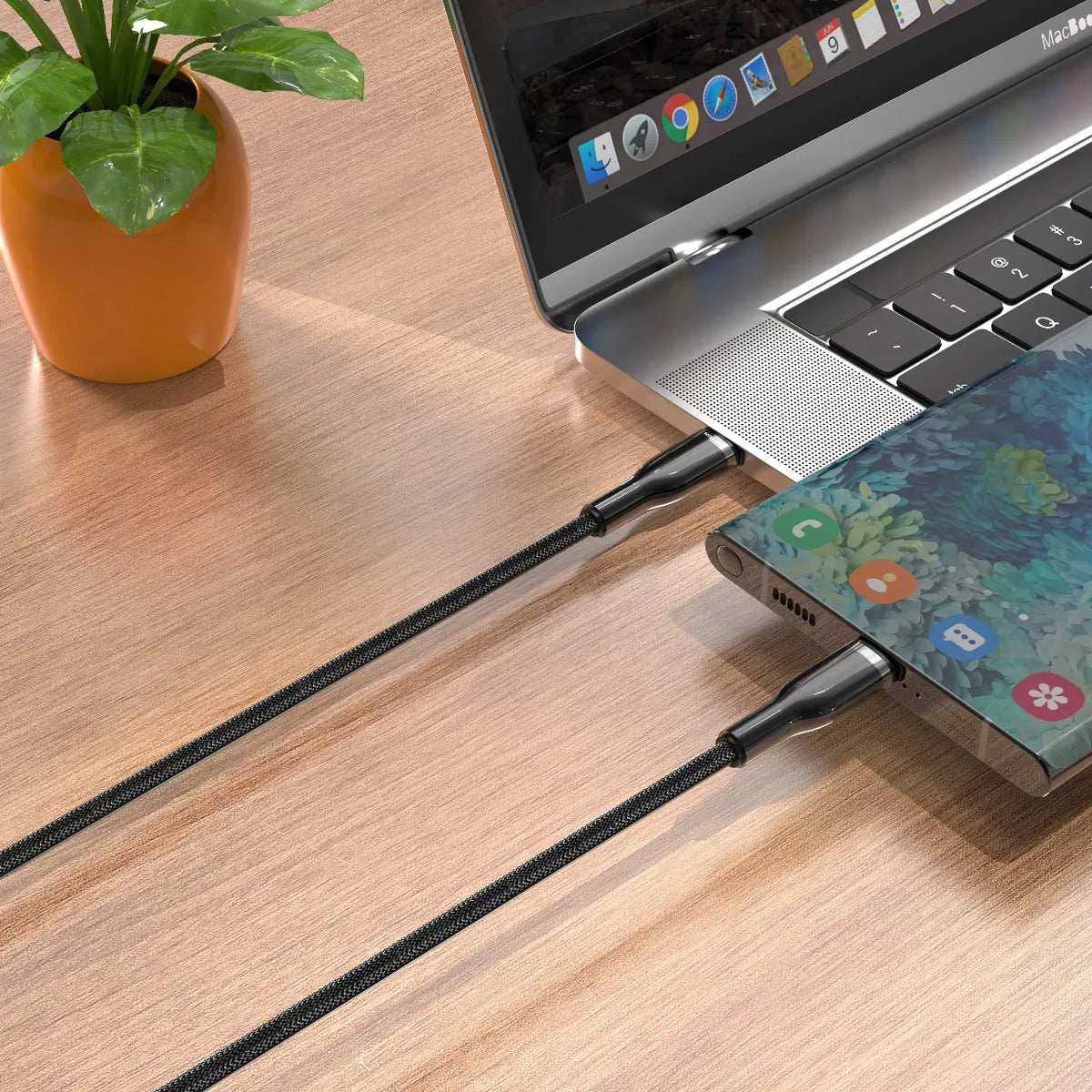 Green Lion USB C to USB C Zinc Alloy Braided Cable Black – image 4