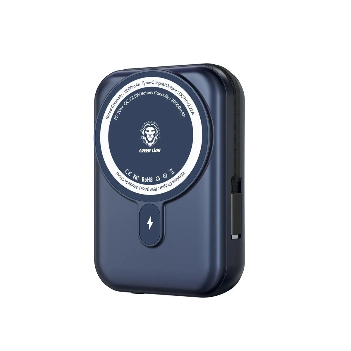 Green Lion 20000 m Ah Monaco Mag Safe Power Bank - Blue