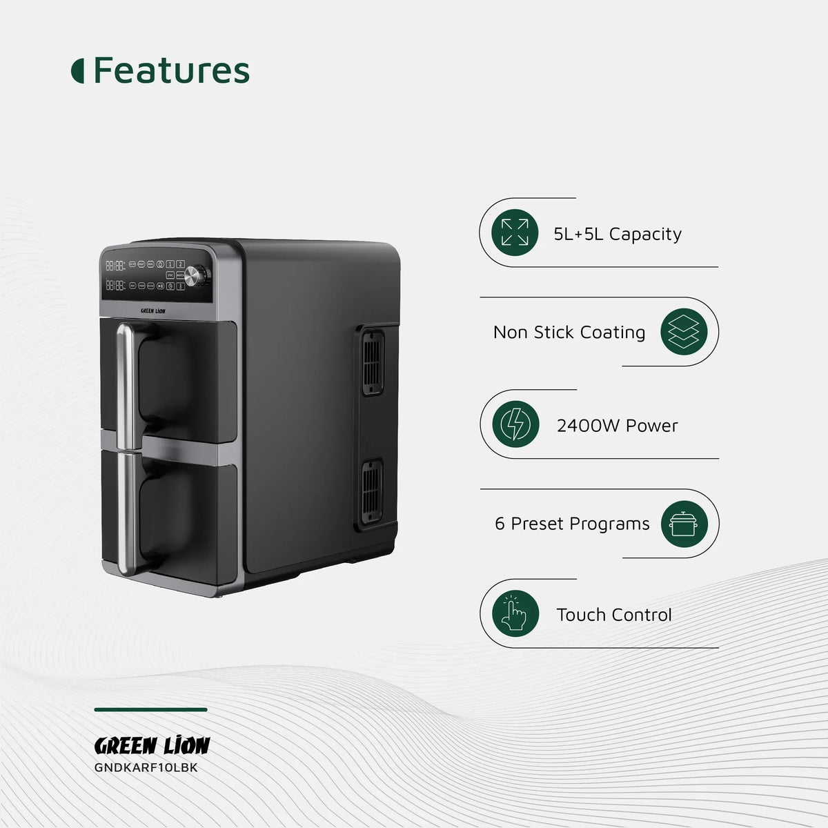 Green Lion Double Decker Air Fryer 10 L - Black – image 16