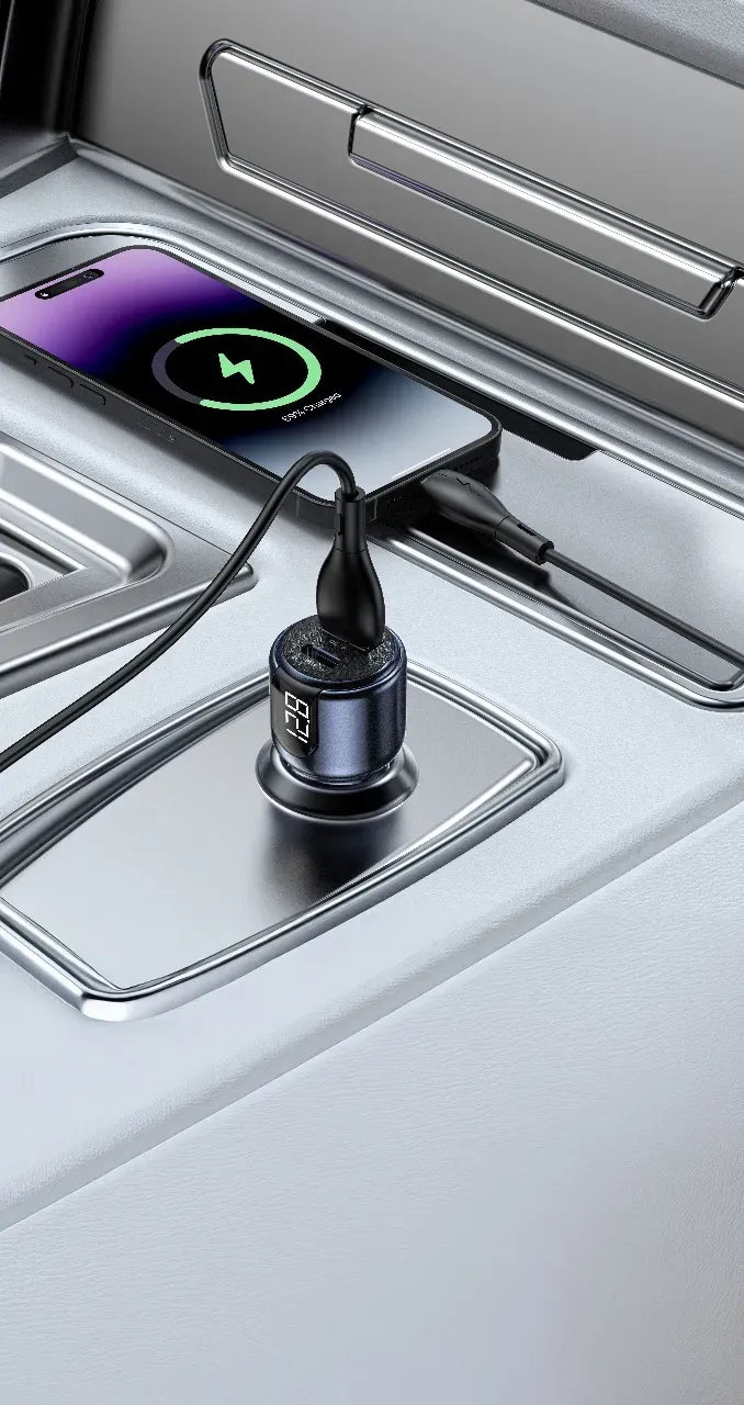 Green Lion Dual Port Car Charger PD+QC 75 W - Grey – image 4
