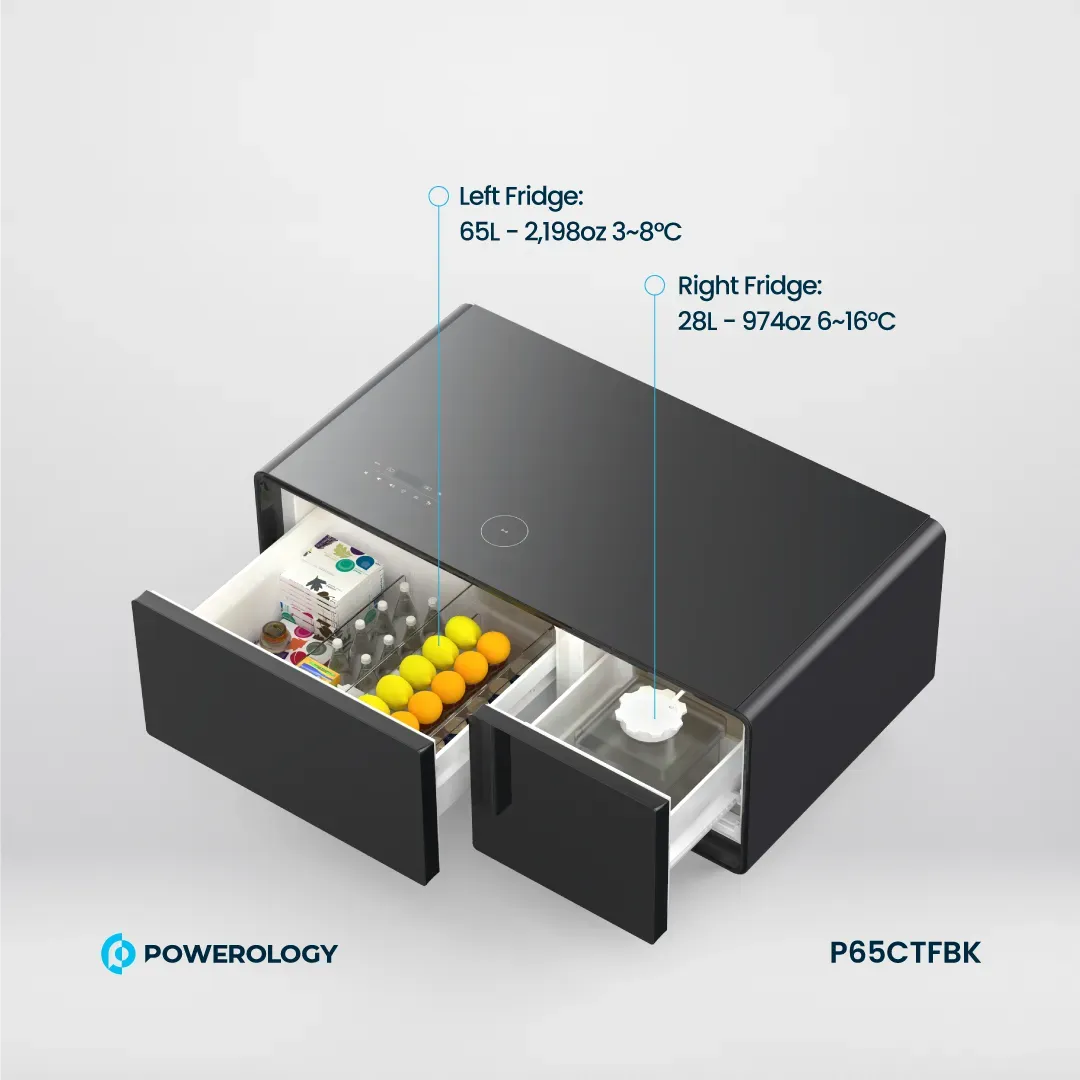 Powerology Fridge Coffee Table Hifi Speaker 93l Black – image 5