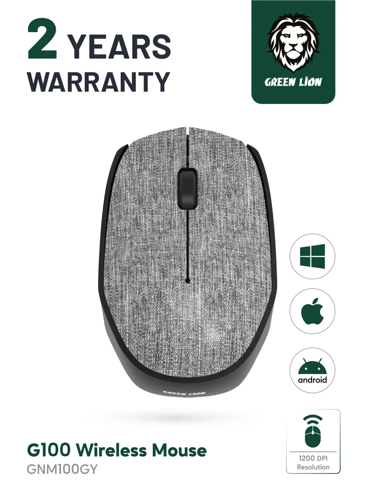 Green Lion G100 Wireless Mouse Gray – image 10
