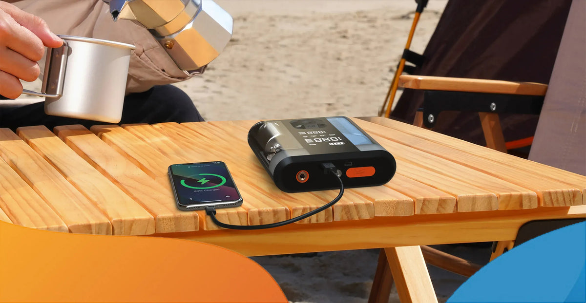 Powerology 8800mAh Jump Start Air Compressor Transparent – image 11