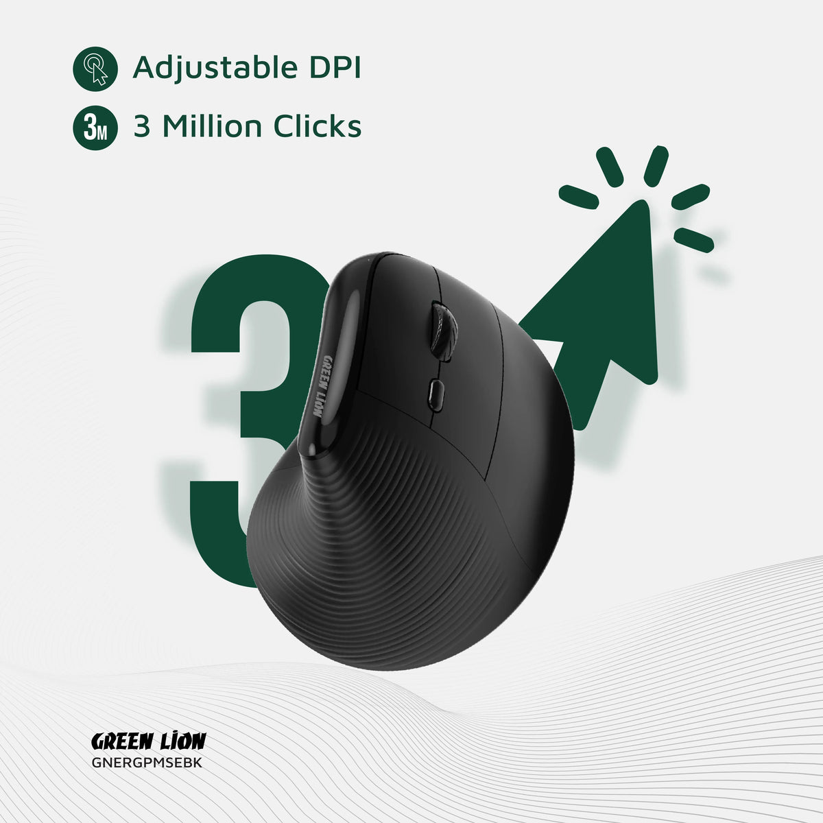 Green Lion Ergo Grip Vertical Mouse Black – image 23