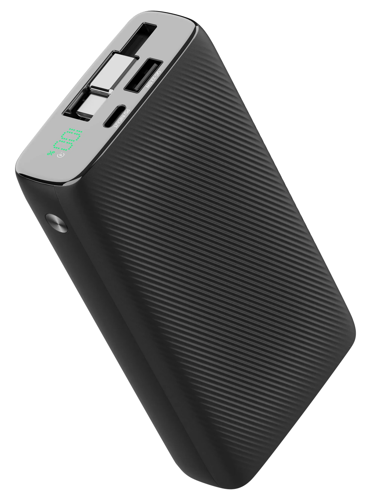 Powerology 20000mAh Retractable Cable Power Bank Black – image 7