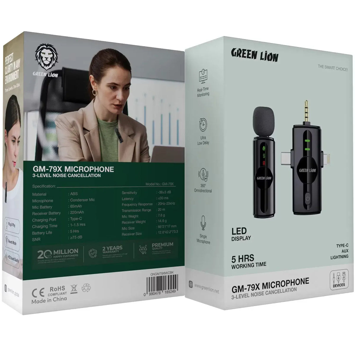 Green Lion 3 in 1 Noise Cancellation Microphone Black – image 2