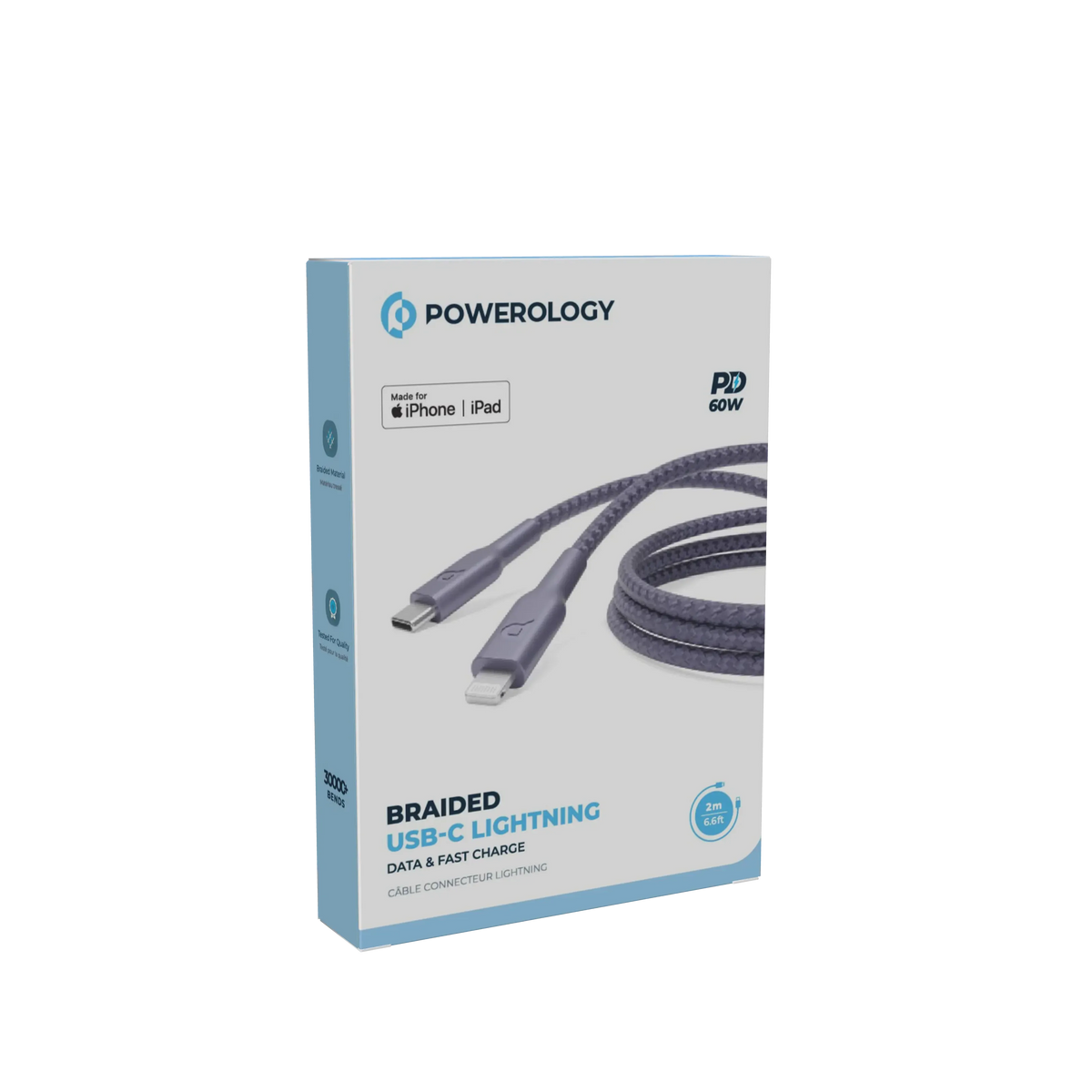 Powerology Braided USB-C To Lightning Data&Fast Charge Cable - Purple – image 13
