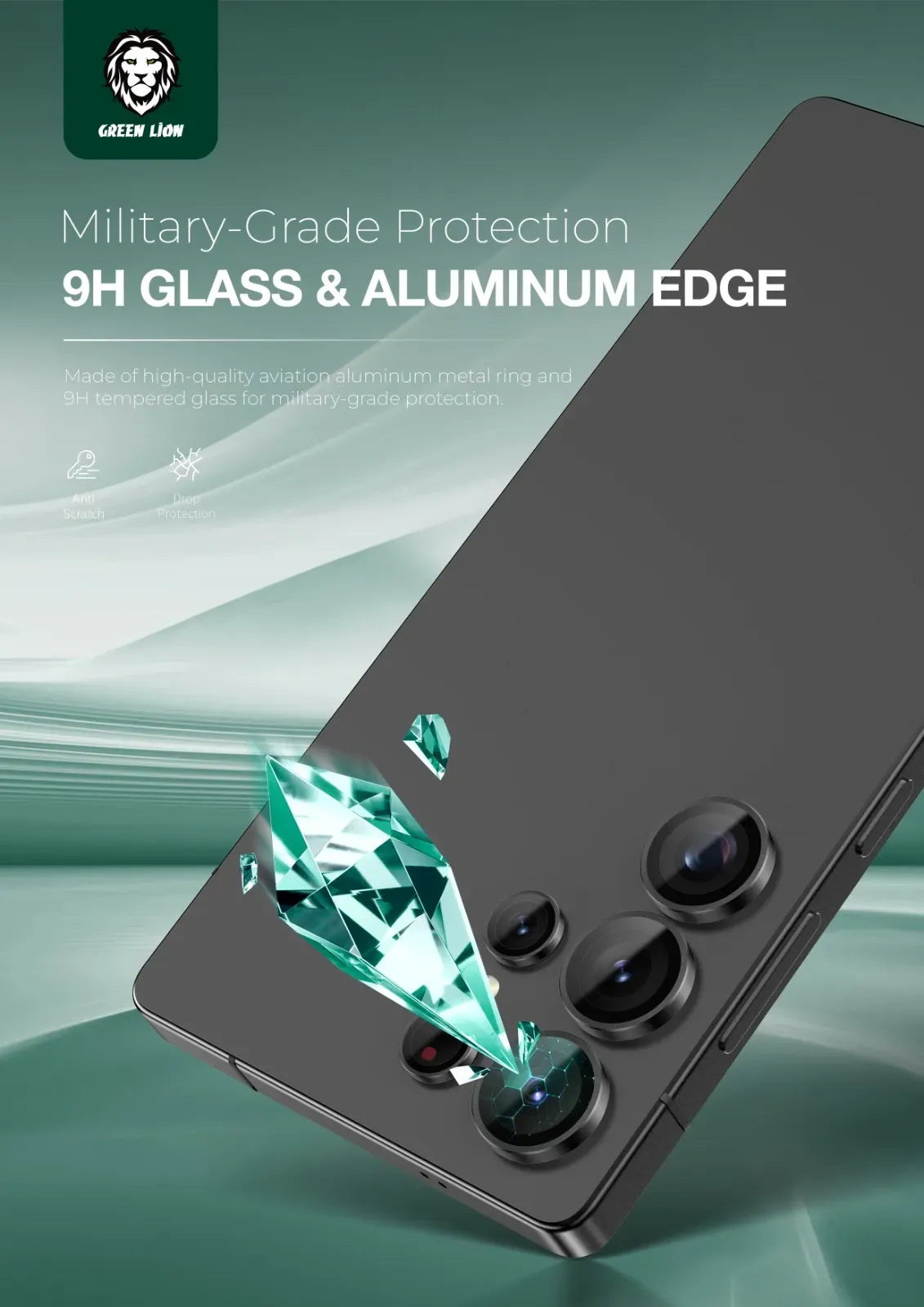 Green Lion Camera Lens Armor for S25 Ultra Black – image 6