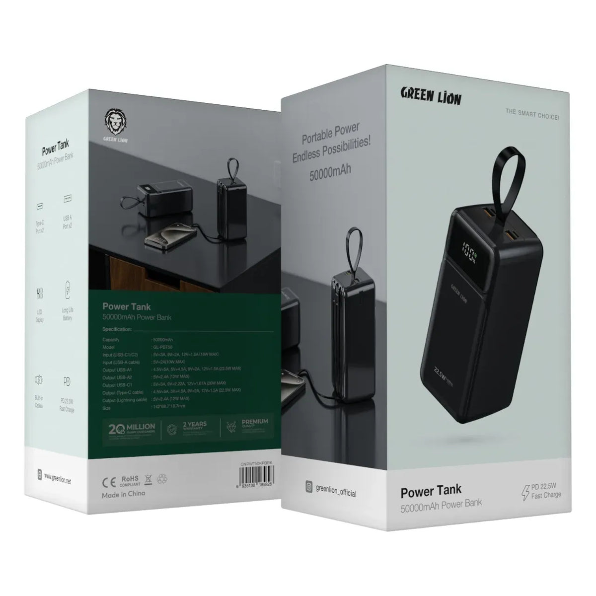 Green Lion Power Tank 50000mAh Power Bank Black – image 10