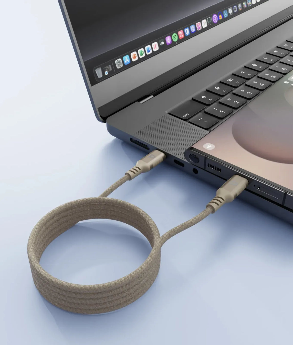 Powerology Malinka Weave Magnetic USB-C 1.2 M Cable PD 60 W - Desert Titanium – image 4