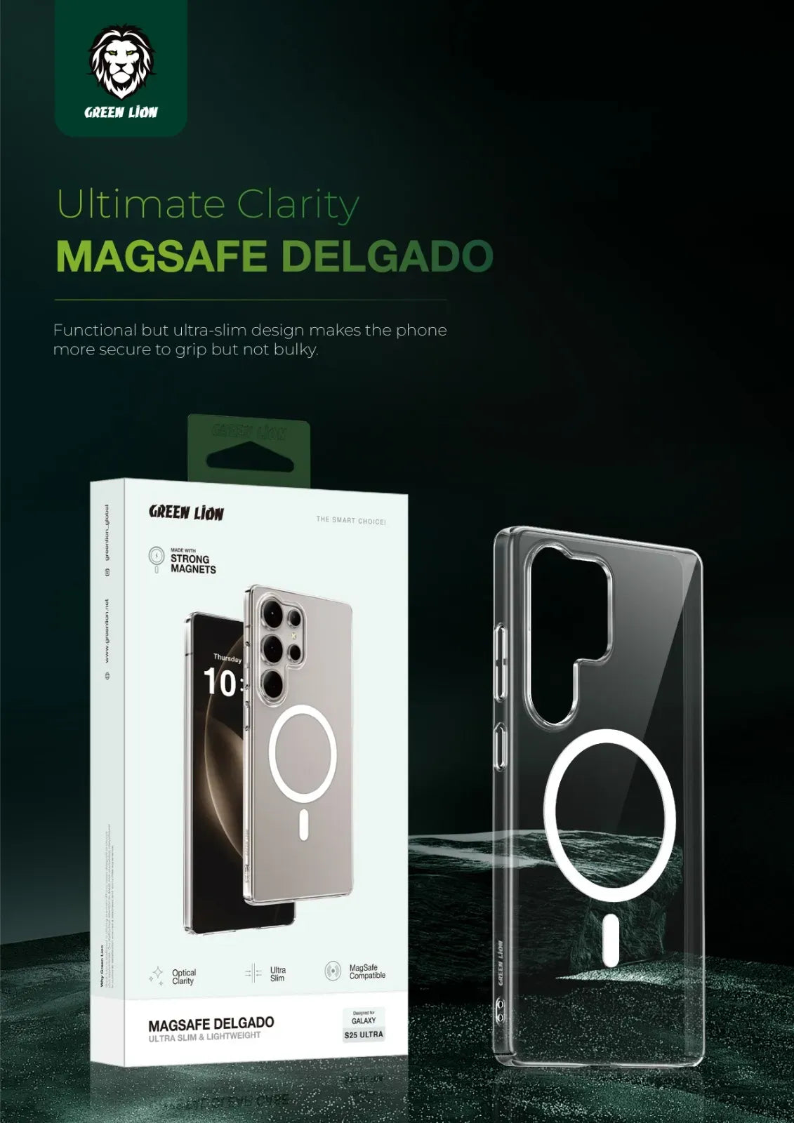 Green Lion MagSafe Delgado Case S25 Ultra Clear – image 13