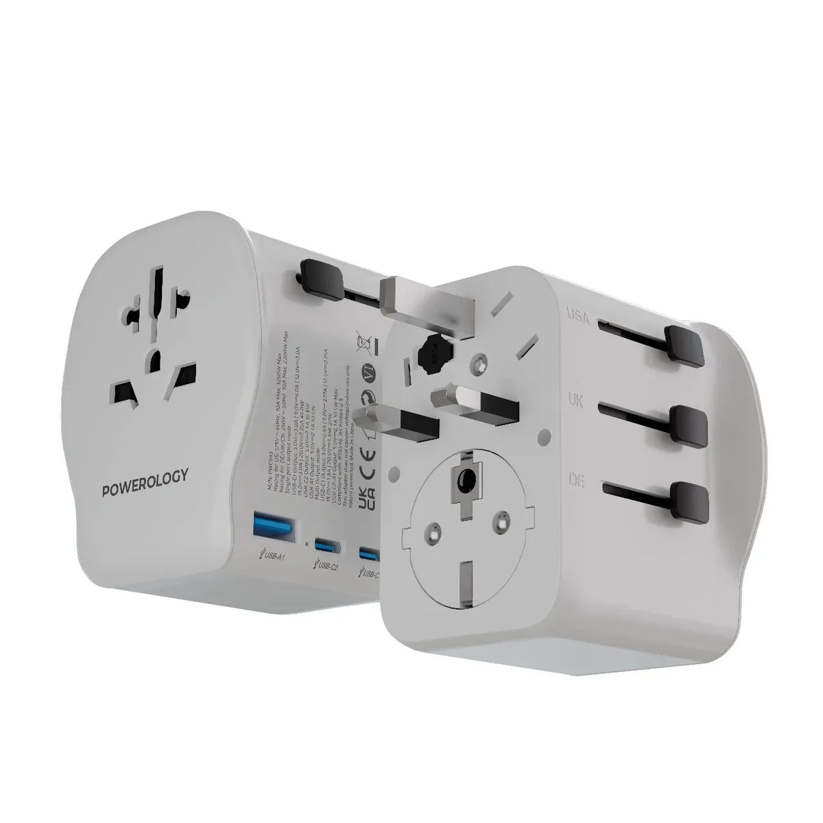 Powerology Universal Travel Adapter 2300w White – image 4