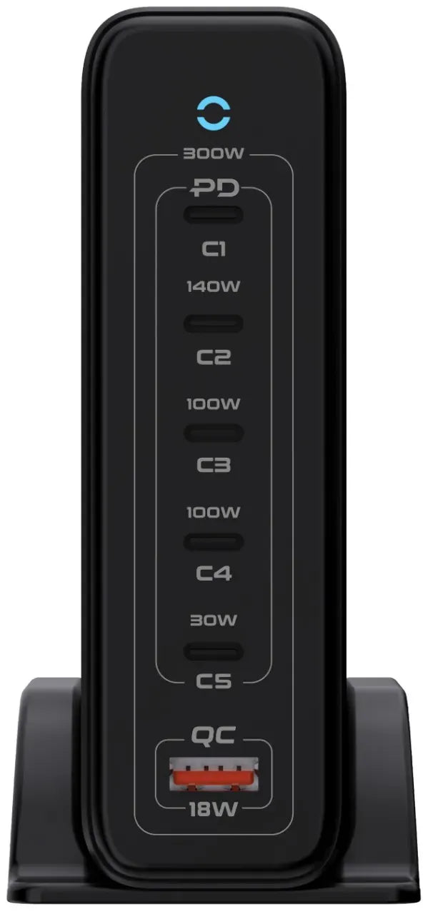 Powerology Volt X Gan 300w Smart Desktop Charger Black – image 5