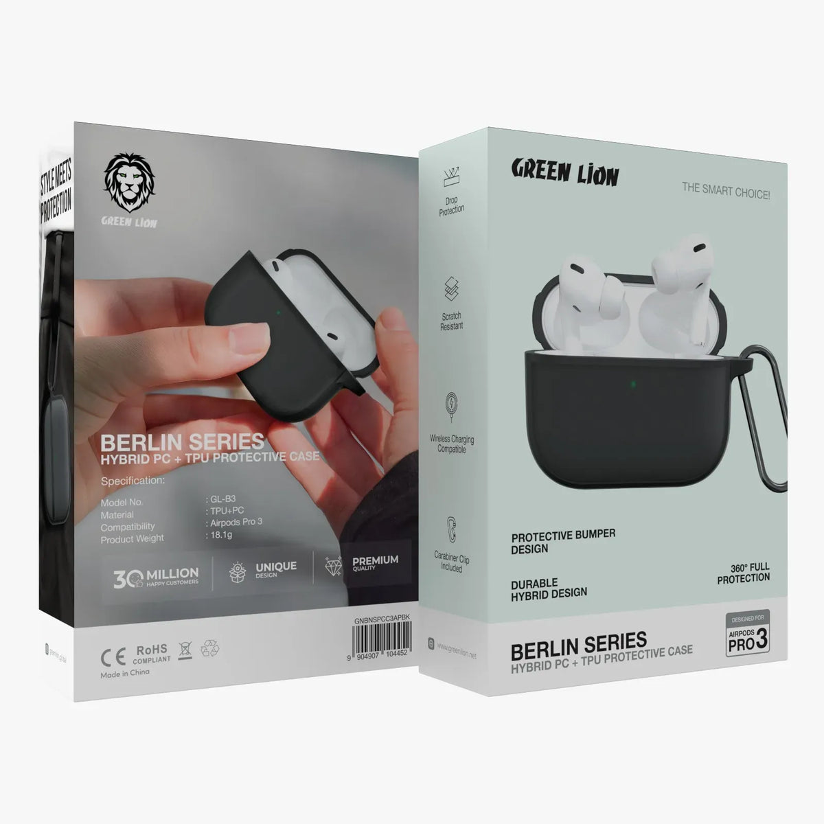 Green Lion Berlin Series PC Case Air Pods Pro 3 - Black – image 4