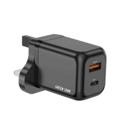 Green Lion Ultra Compact Ga NWall Charger PD+QC 45 WCto C - Black