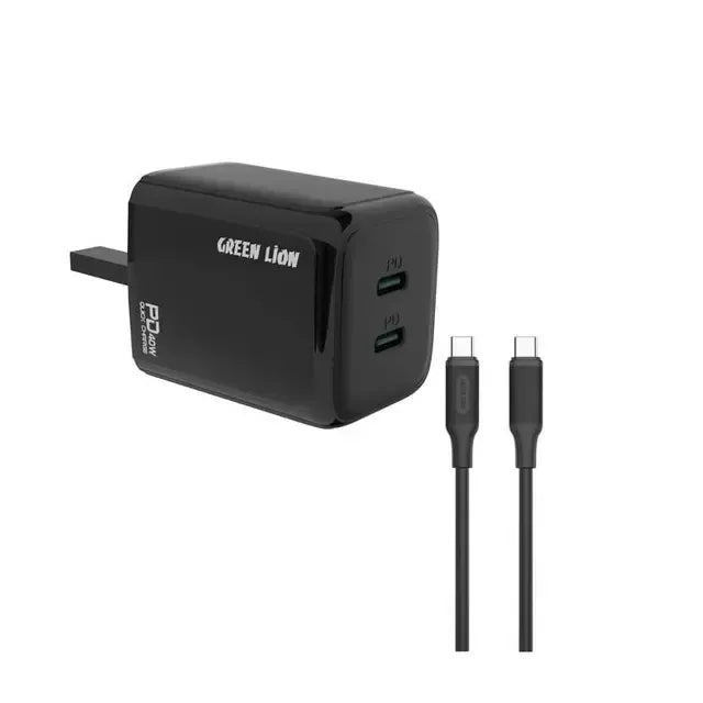 Green Lion 40w Dual PD Wall Charger with USB C to USB C Cable Black – image 4