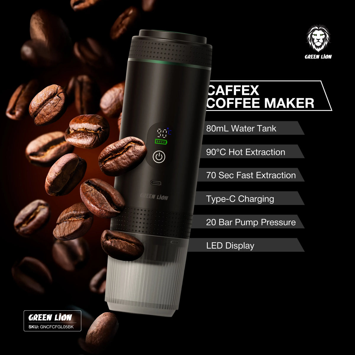 Green Lion CAFFEXCoffee Maker 72 W - Black – image 8