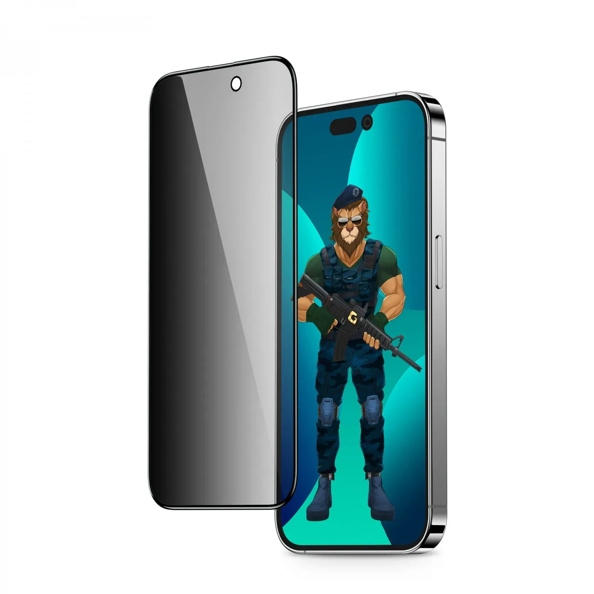 Green Lion 3d Pet Privacy Glass Screen Protector for Iphone 14 Pro Max Black Edge Privacy – image 5