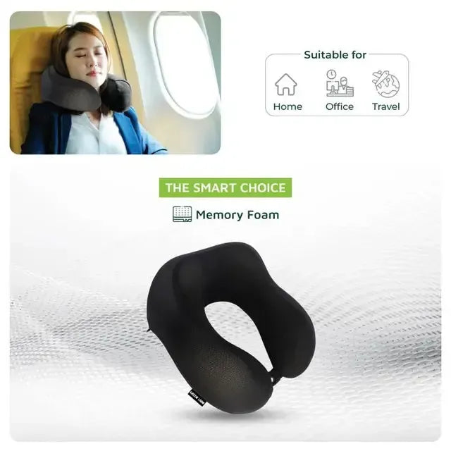 Green Lion Memory Foam Neck Pillow Black – image 2