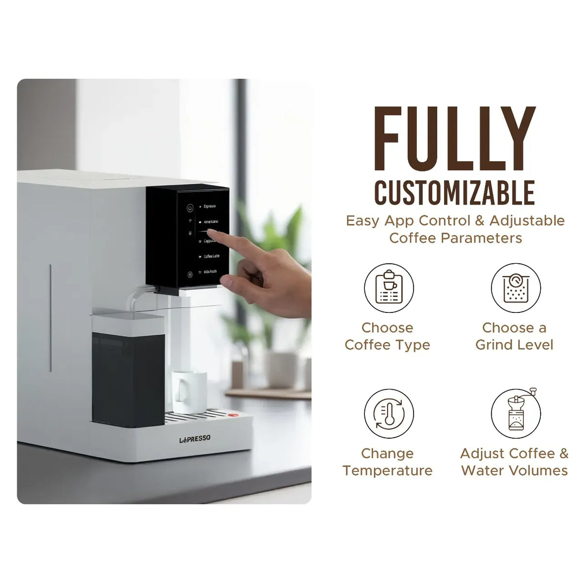 Lepresso Automatic Coffee Machine with Mobile App - White – image 11