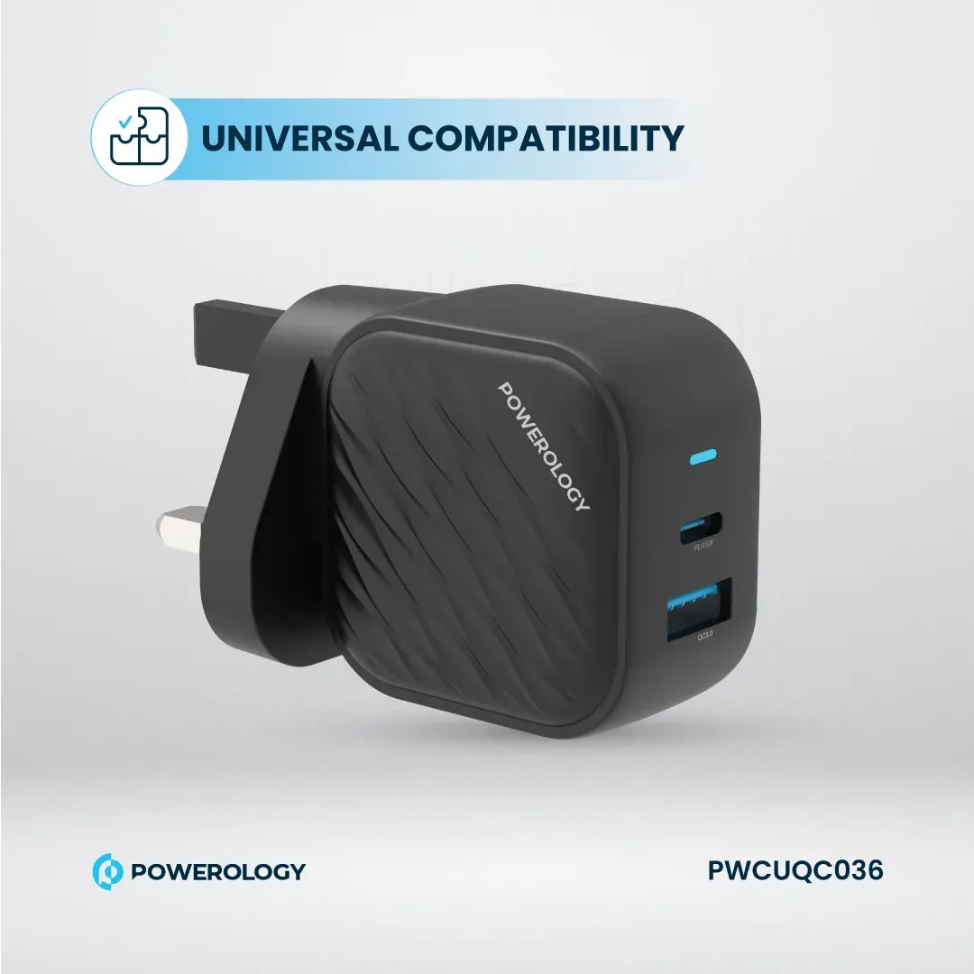 Powerology Gan Dual Port Wall Charger Black – image 12